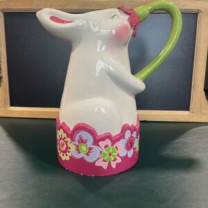 Department 56 Spring Summer Flowers Bunny Pitcher